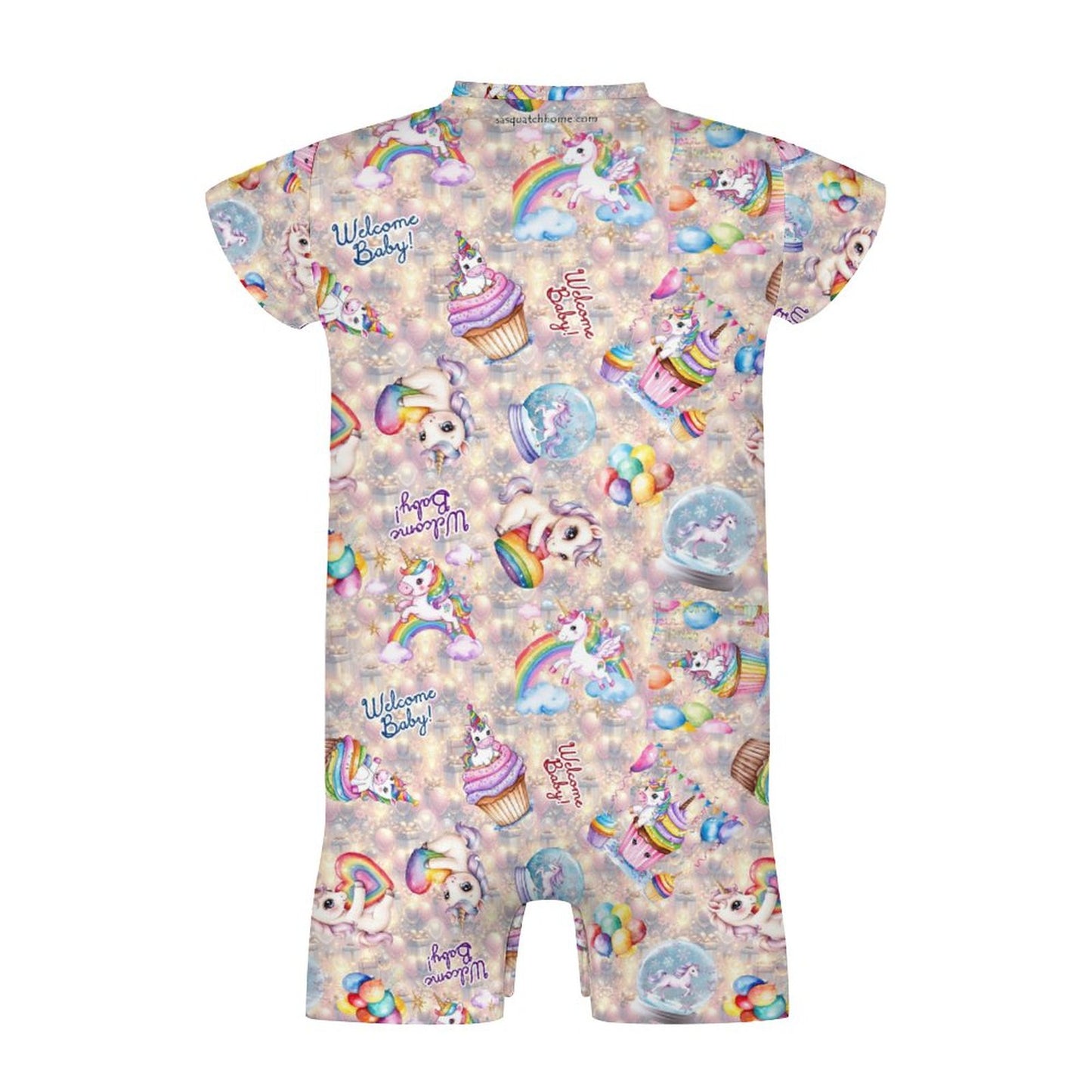 Welcome Baby Designs, Faux Cotton Short Sleeve Baby Bodysuit Romper