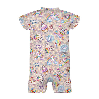 Welcome Baby Designs, Faux Cotton Short Sleeve Baby Bodysuit Romper