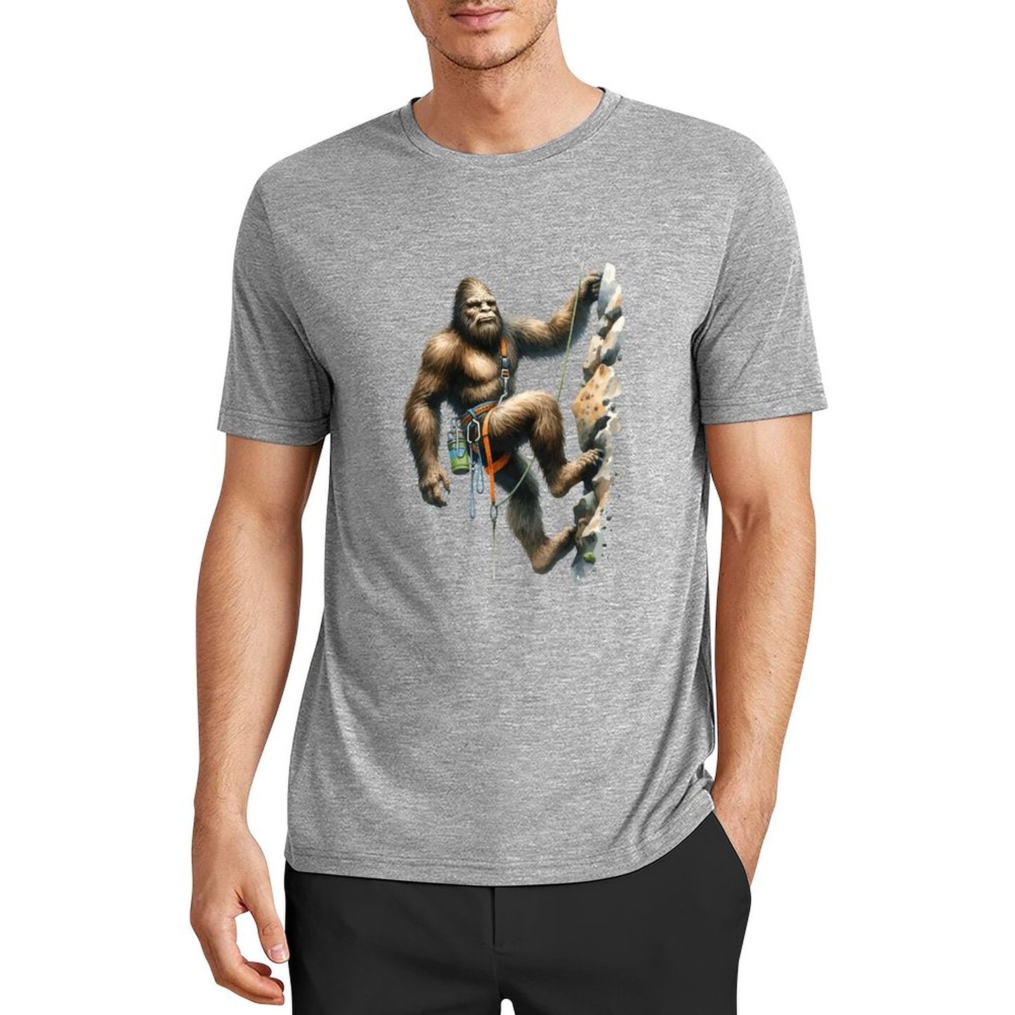 Bigfoot - Sasquatch Rock Climber Short Sleeve Cotton T-Shirt