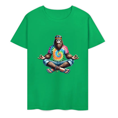Bigfoot - Sasquatch Hippie Yoga Short Sleeve Cotton T-Shirt