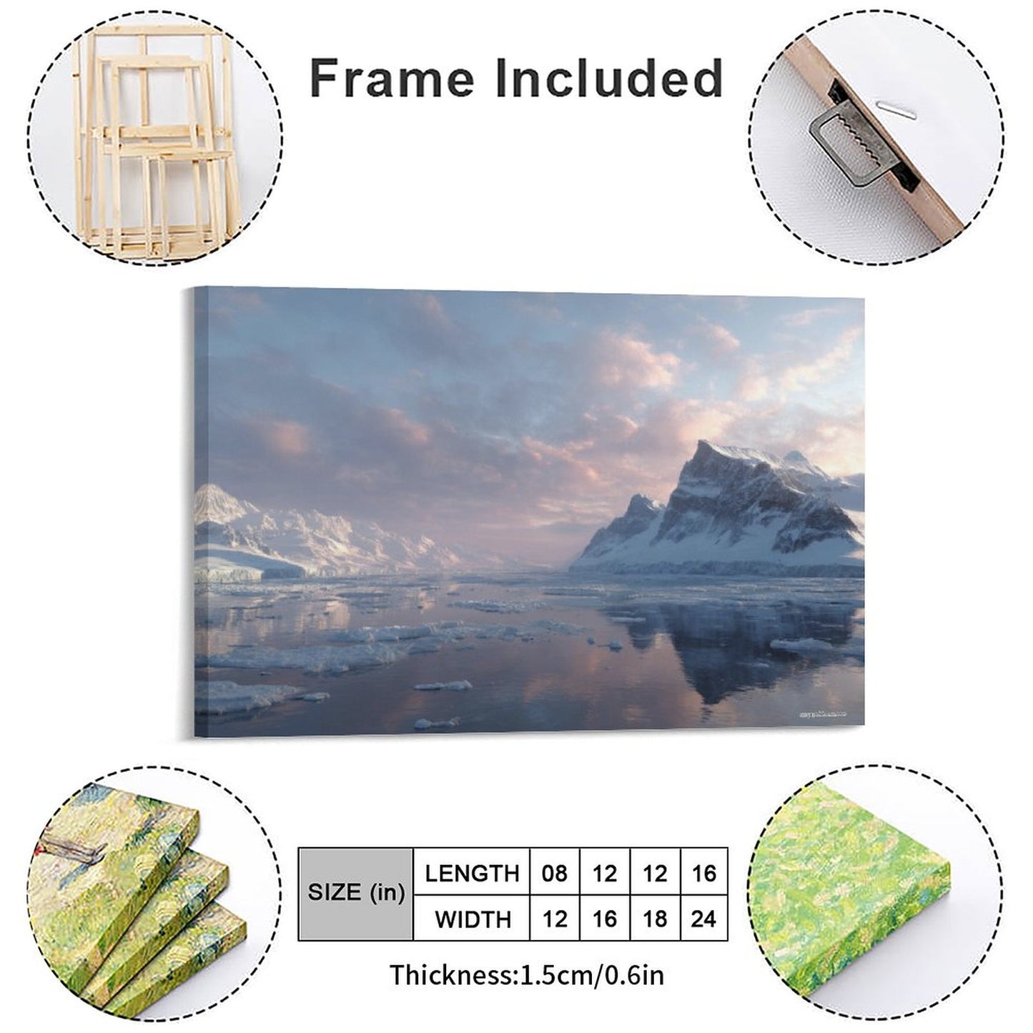 Arctic Beauty, Vintage Framed Canvas Art - 2 Sizes – Made in the USA