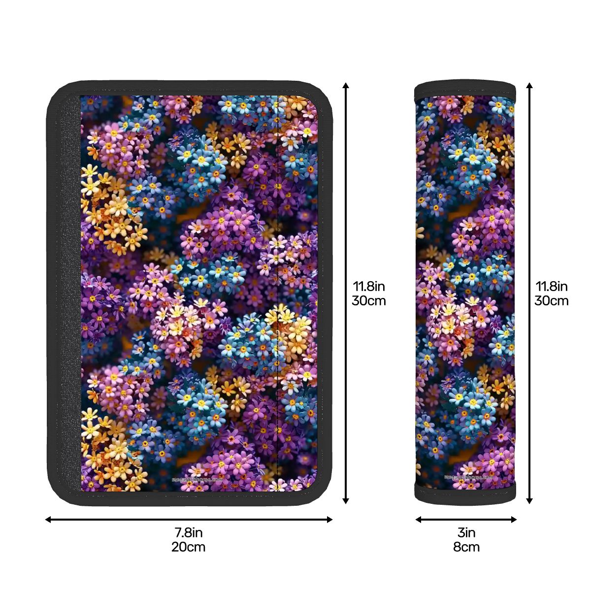 10  Flower Designs, Seat Belt Cover Pad For Adults 2 Pcs