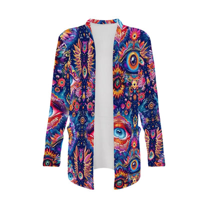Psychedelic Design, Women's Long-Sleeved Cardigan