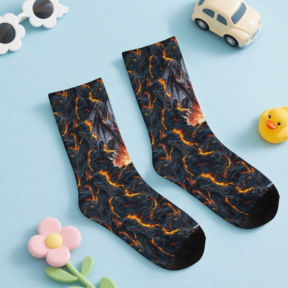 Fire Dragon, Children’s Polyester Socks