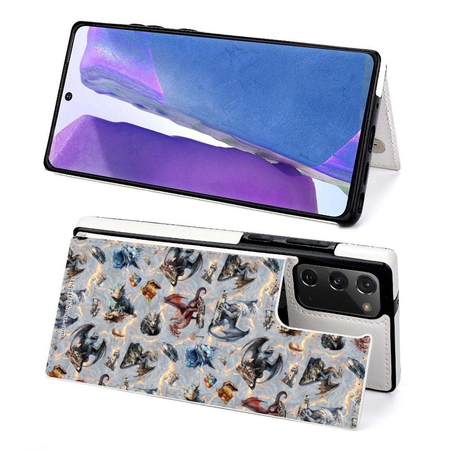 Flip Phone Case / wallet for Samsung Note20 Series- Misc Designs, dragons, smurfs, zombies