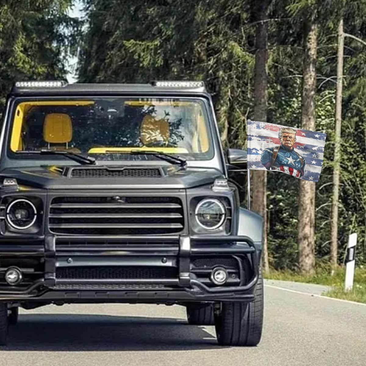 Captain trump Car Flag