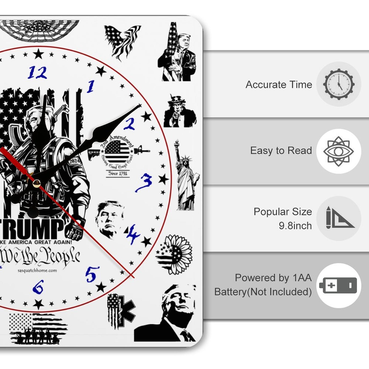 Donald Trump Badass, Square Wall Clock