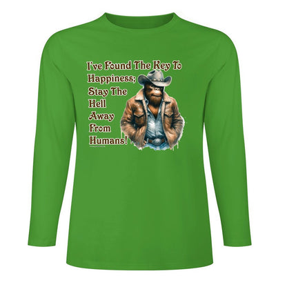 Cowboy Bigfoot / Sasquatch, "I found the key...", Cotton Unisex Long Sleeve T-shirt
