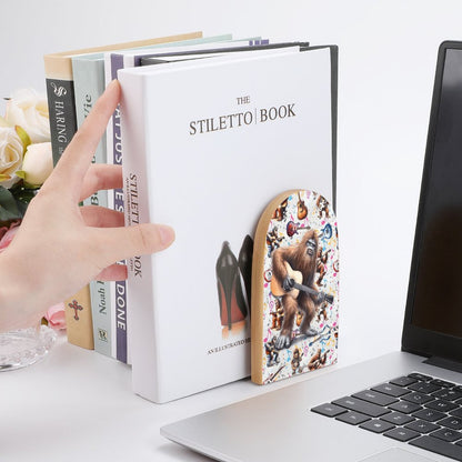 Bigfoot Playing Guitars, Wood Bookends