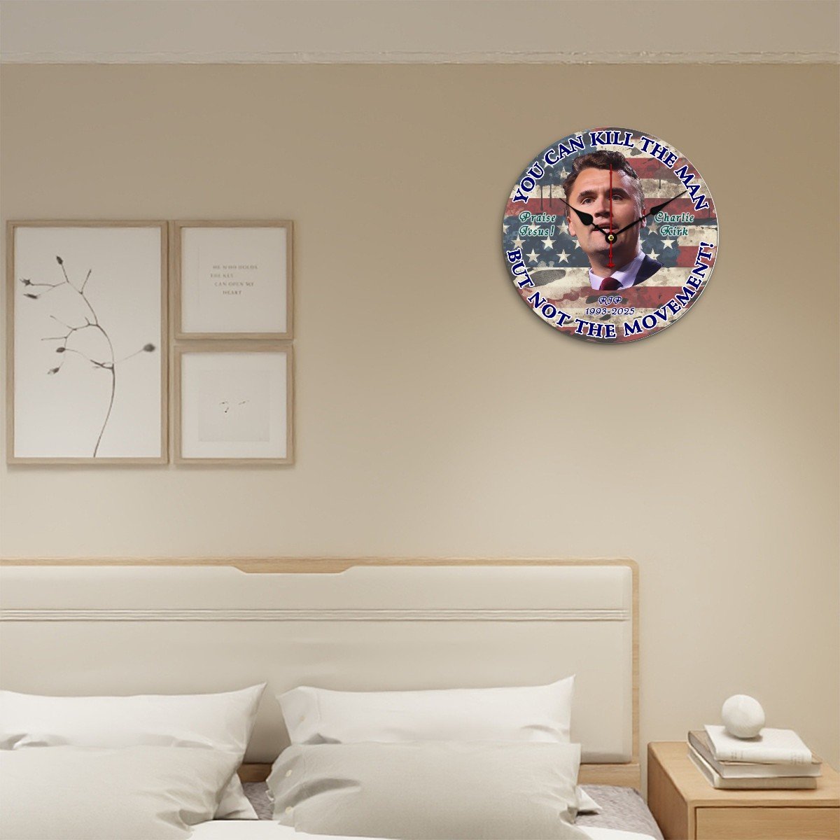 Charlie Kirk Memorial, Wooden Wall Clock