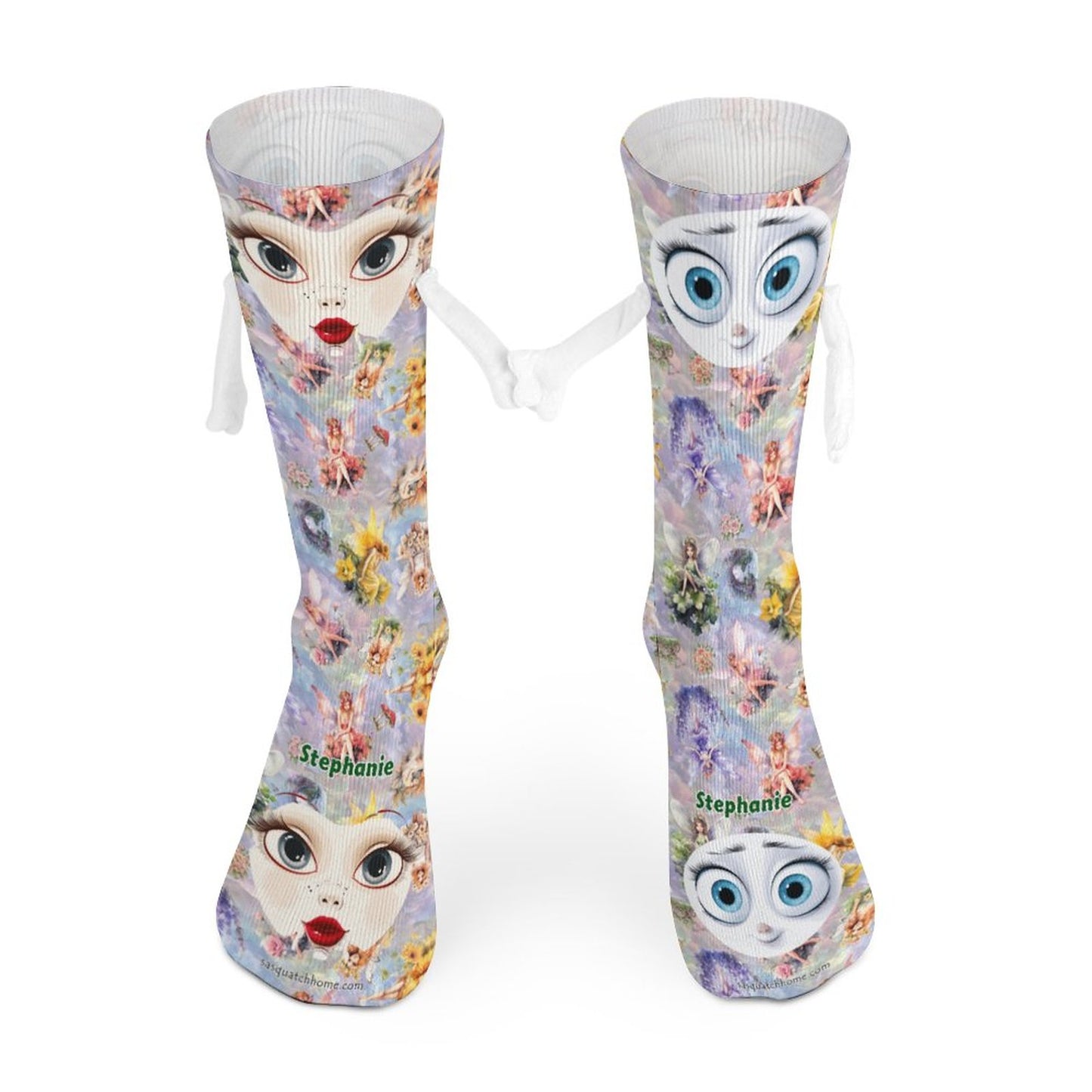 Girl Faces, Magnetic Holding Hands Funny Socks – PERSONALIZE FREE