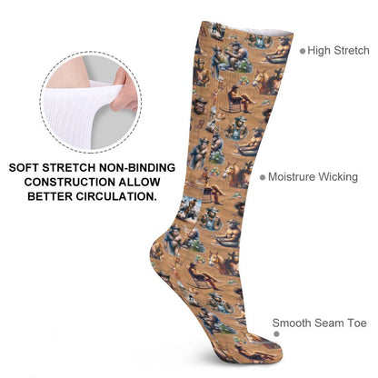 20 Bigfoot / Sasquatch Designs, 15.5 Inch Tube Socks
