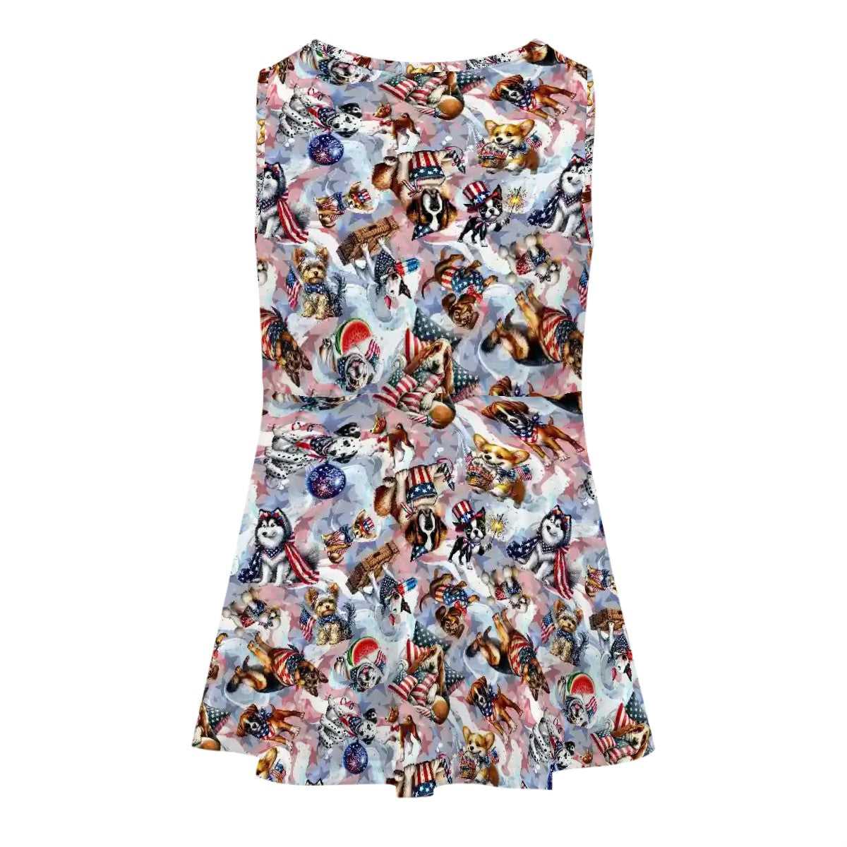 8 Patriotic Designs, Girl’s Sleeveless Dress, Unicorns, Dogs, Cats, Eagles