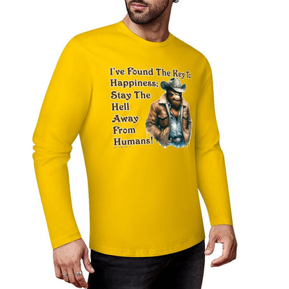 Cowboy Bigfoot / Sasquatch, "I found the key...", Cotton Unisex Long Sleeve T-shirt