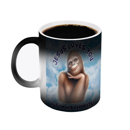 Sarcastic Sasquatch, "I'm His Favorite" Color Changing 11oz Mug, Coffee Cup
