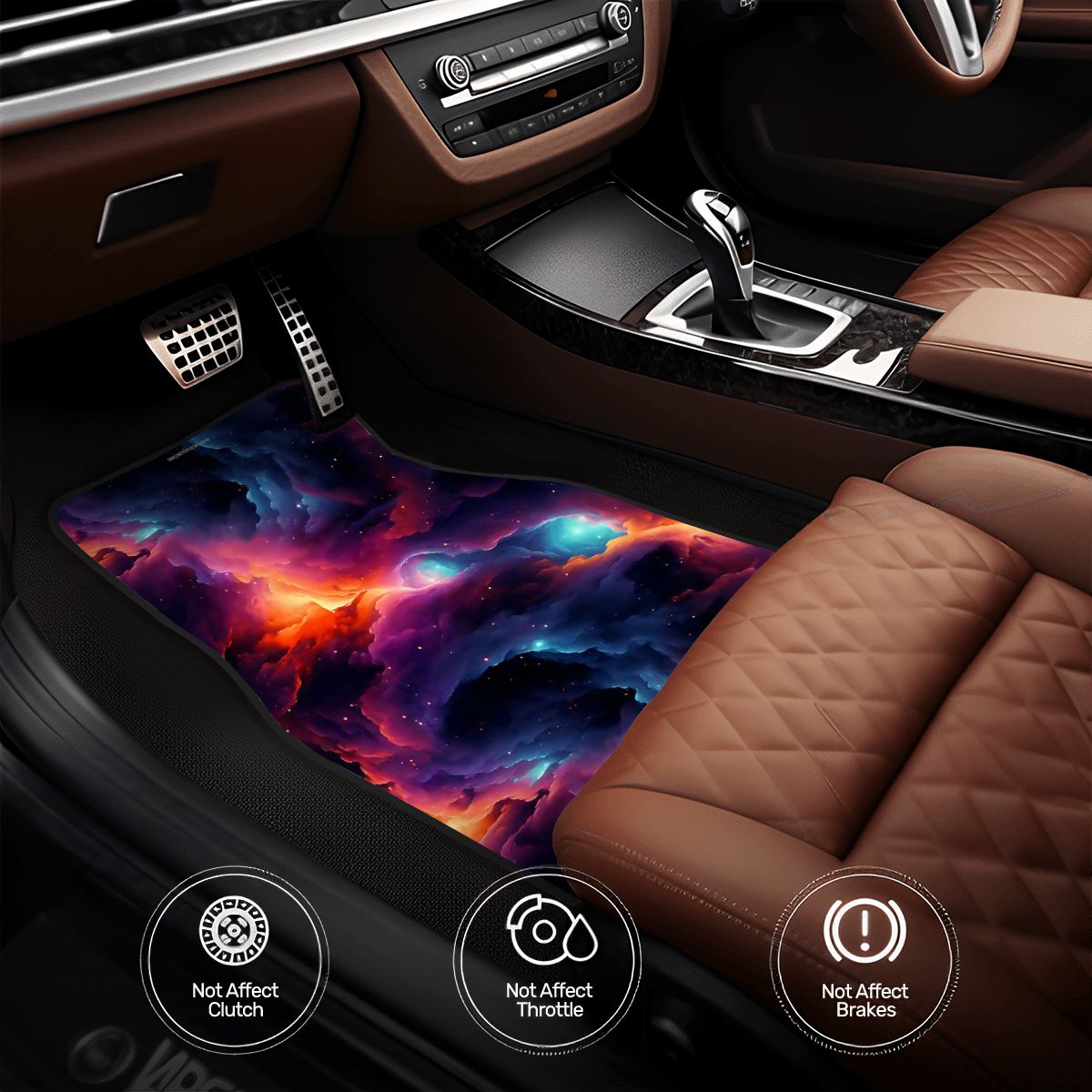 12 Galaxy / Outer Space Designs, 4 Piece Auto Floor Mats