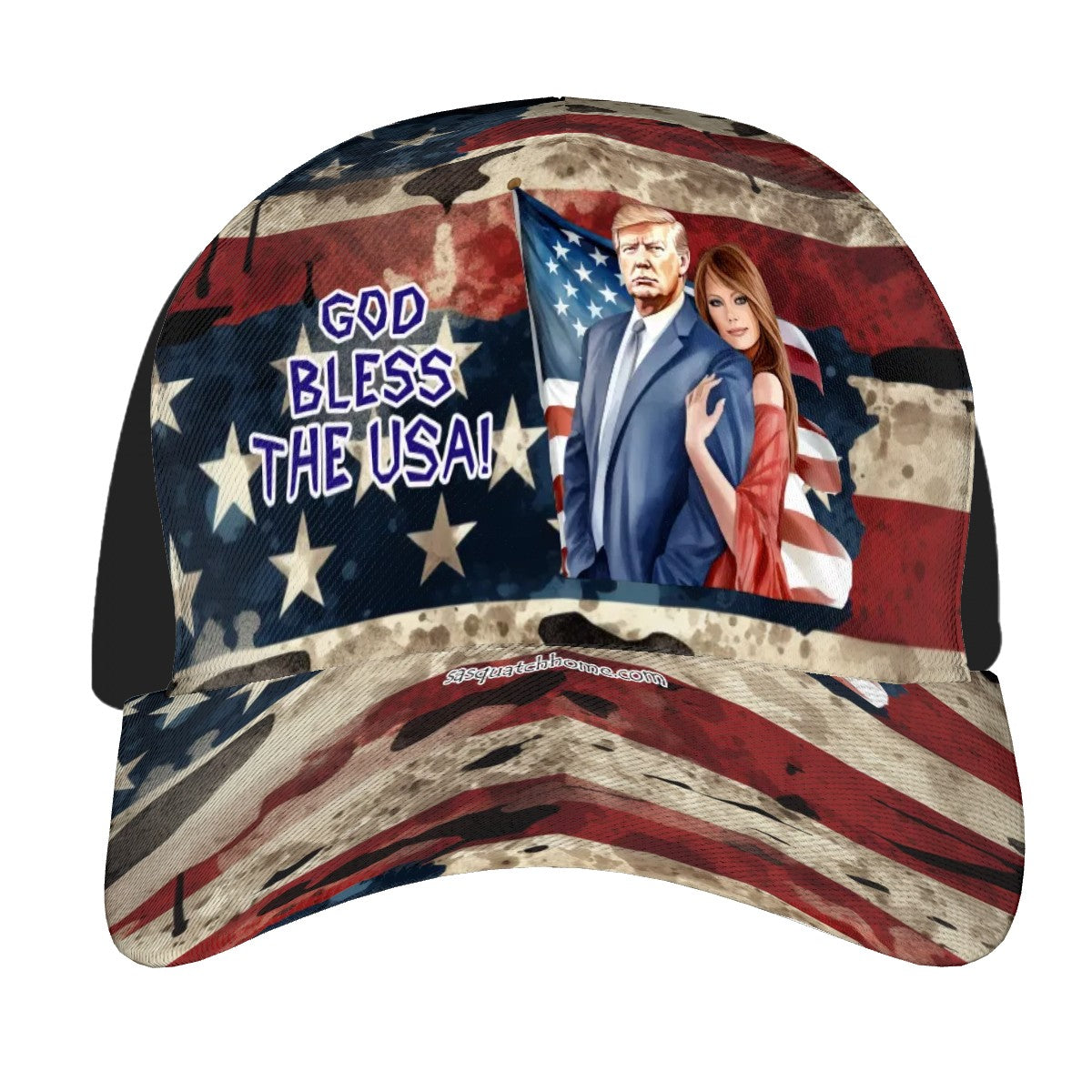 Donald & Melania Trump "God bless America", Baseball Cap, Hat,  Polyester Twill