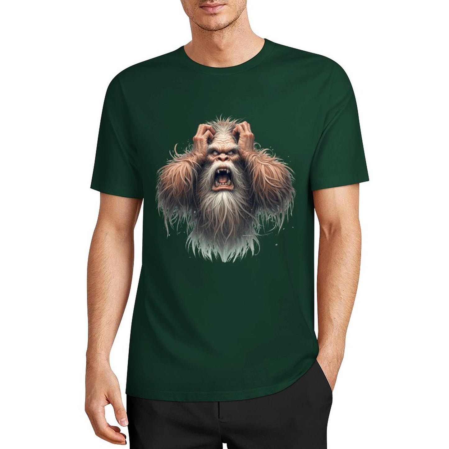 Bigfoot - Sasquatch Frustrated Short Sleeve Cotton T-Shirt