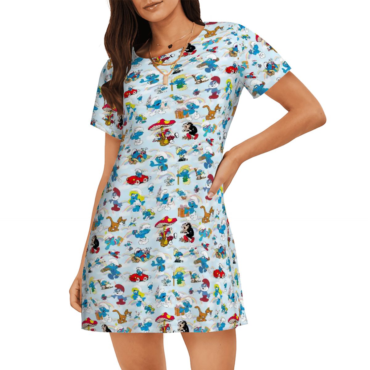 20 Misc Designs, Women’s Loose Fit Short Sleeve Night Gown