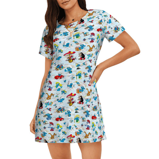 20 Misc Designs, Women’s Loose Fit Short Sleeve Night Gown