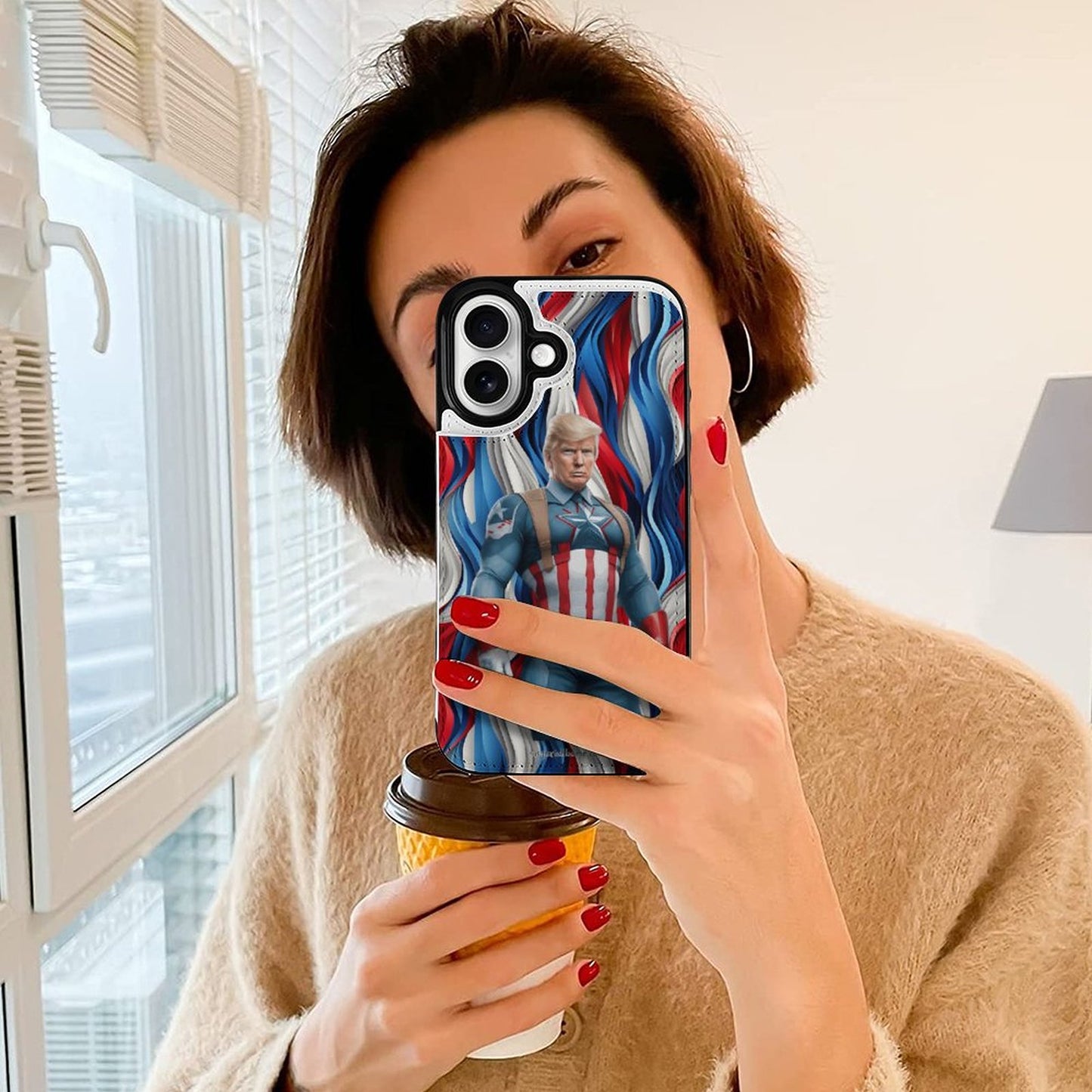 Ct America Donald Trump, iPhone 16 Faux Leather Wallet Case