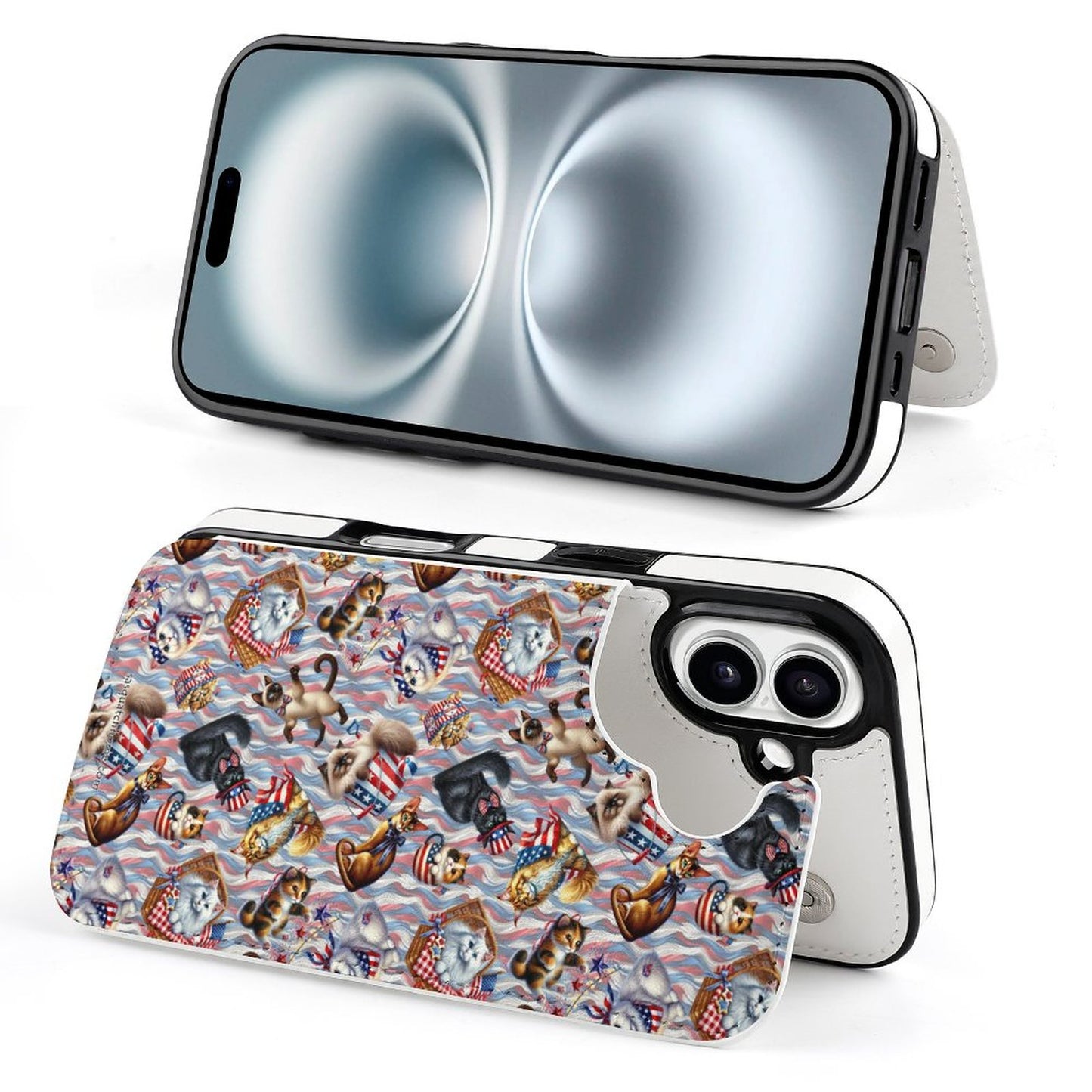 8 Patriot Designs, iPhone 16 Faux Leather Wallet Case