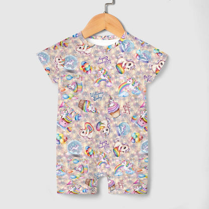 Welcome Baby Designs, Faux Cotton Short Sleeve Baby Bodysuit Romper