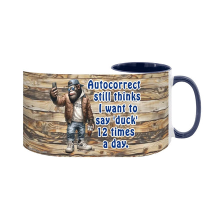 Sarcastic Sasquatch, "Autocorrect still..", Large 15 Ounce Colorful Mugs – Made In USA