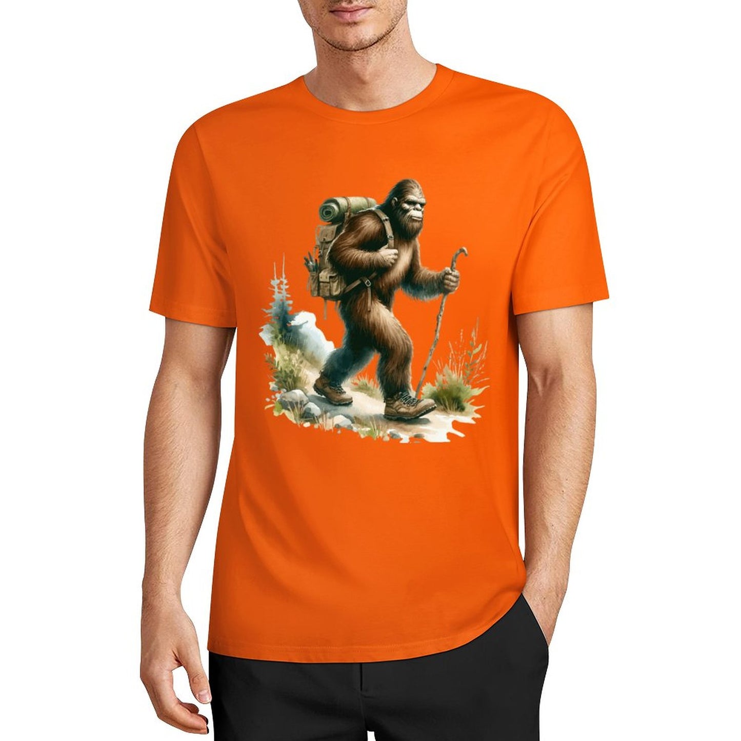 Bigfoot - Sasquatch Hiking Short Sleeve Cotton T-Shirt