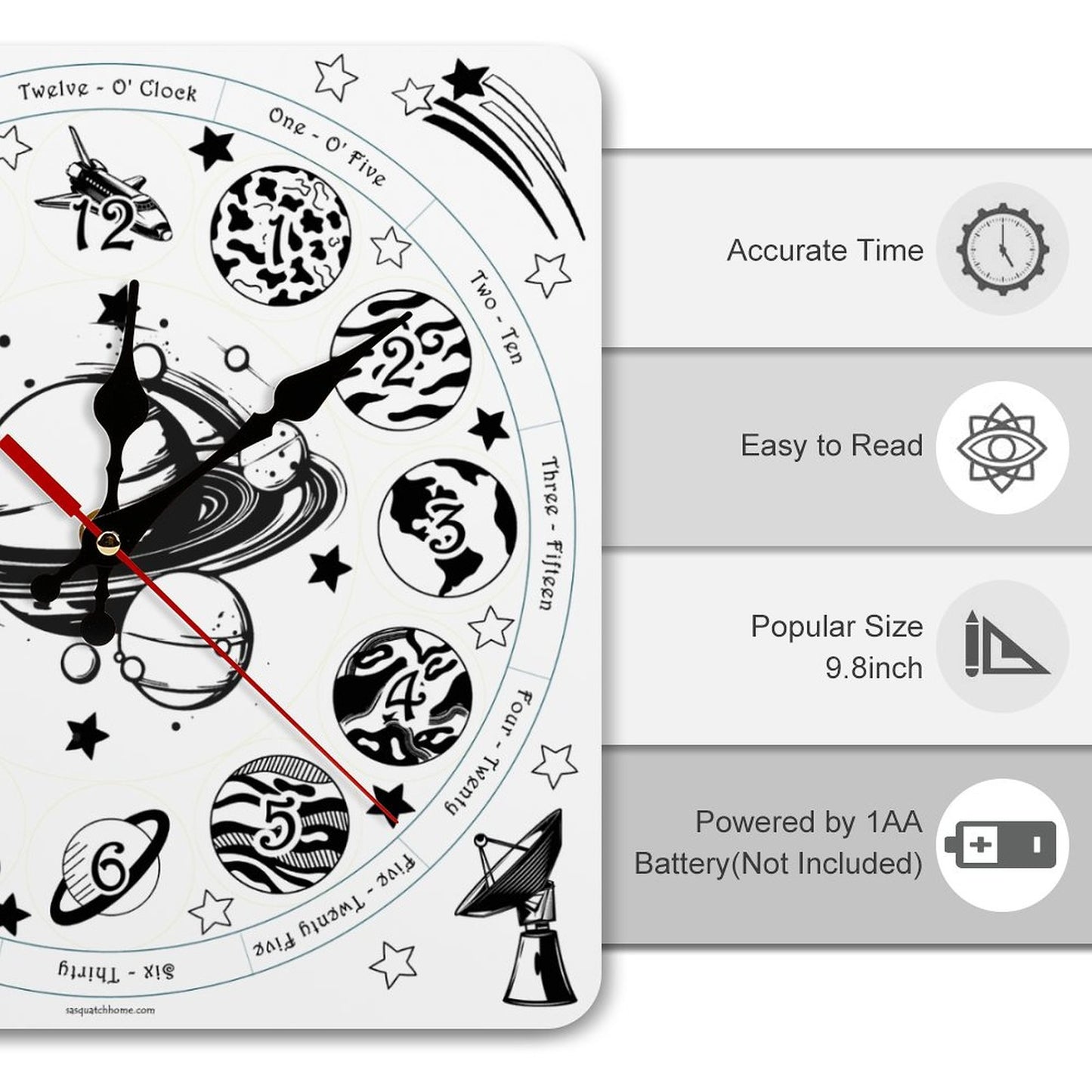 Solar System Square Wall Clock