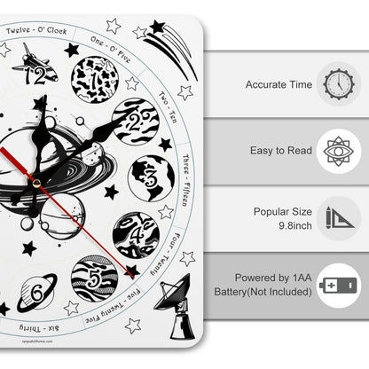 Solar System Square Wall Clock