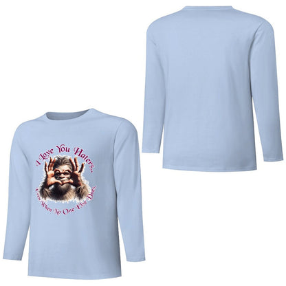 Bigfoot - Sasquatch "I love you.", Cotton Unisex Long Sleeve T-shirt