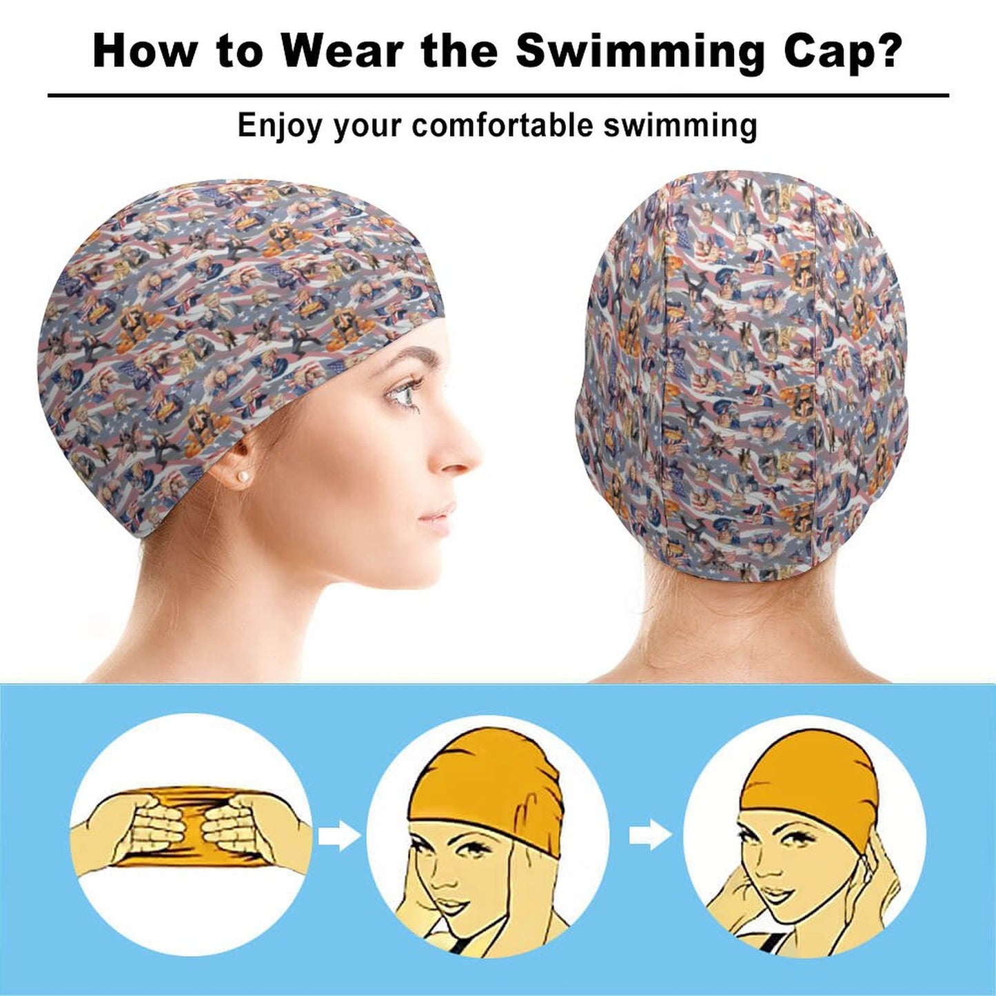 20 Donald Trump Designs, Adult Swimming Cap