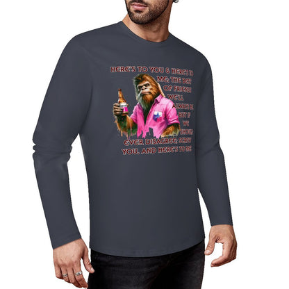 Bigfoot - Sasquatch "Here's To You..",  Cotton Unisex Long Sleeve T-shirt