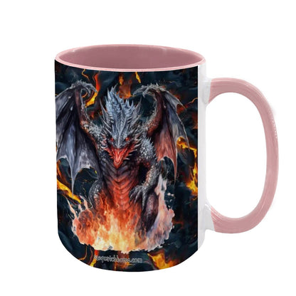 Fire Dragon, Large 15 Ounce Colorful Mugs – Made In USA