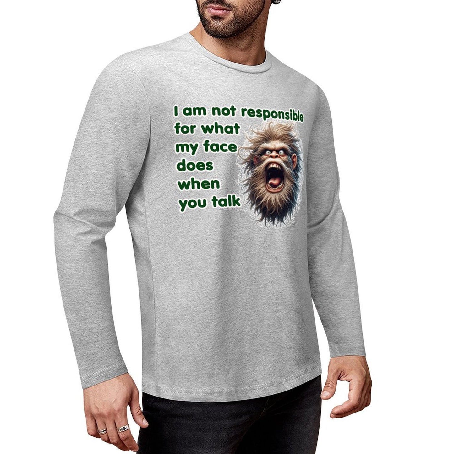 Bigfoot / Sasquatch "I am not responsible...", Cotton Unisex Long Sleeve T-shirt