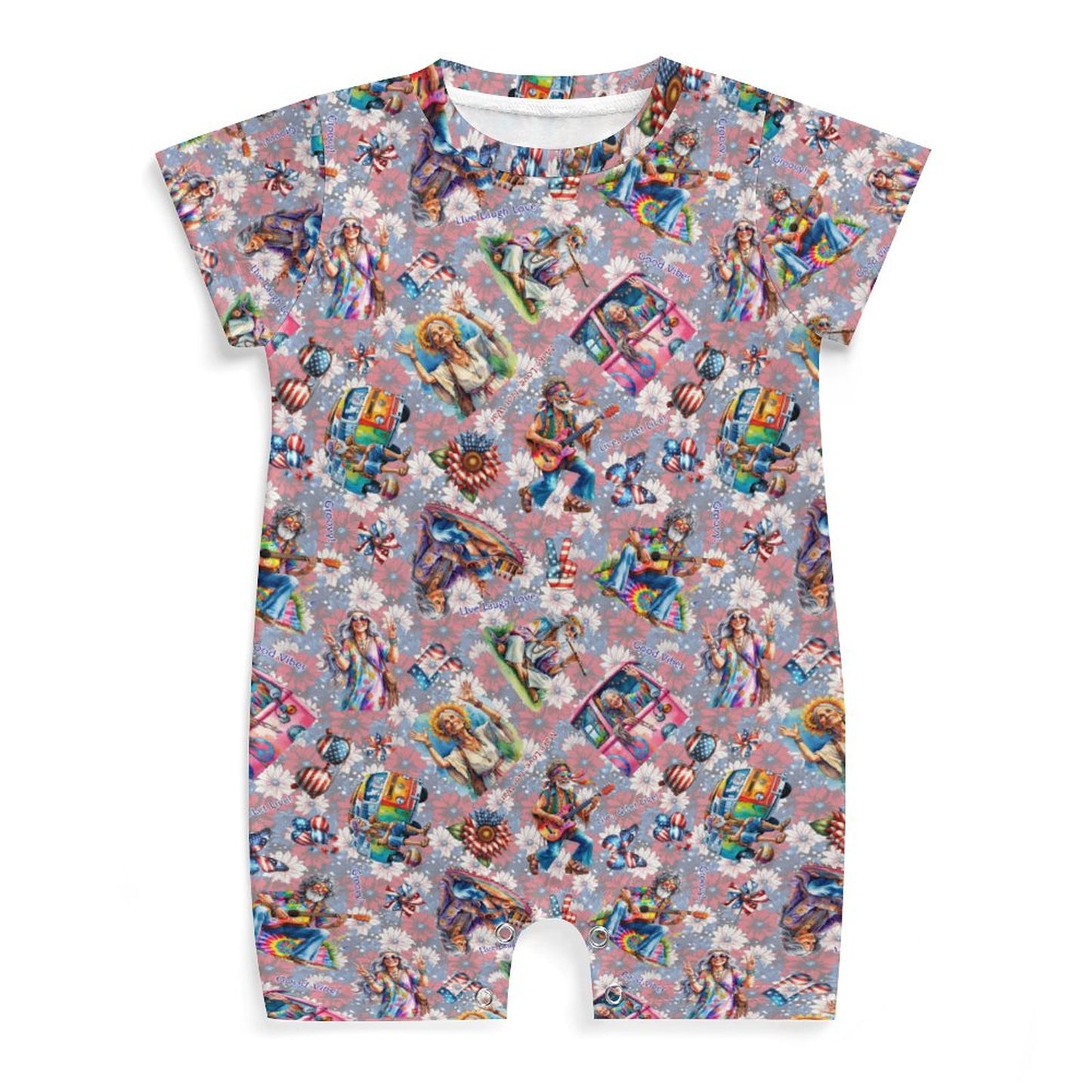 8 Patriot Designs, Faux Cotton Short Sleeve Baby Bodysuit Romper