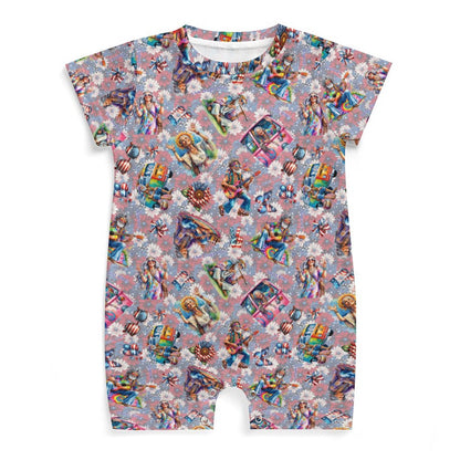 8 Patriot Designs, Faux Cotton Short Sleeve Baby Bodysuit Romper