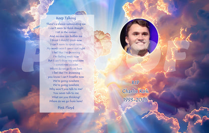 Charlie Kirk Memorial, Insulated Coffee Mug with Lid & Carry Handle (17oz)