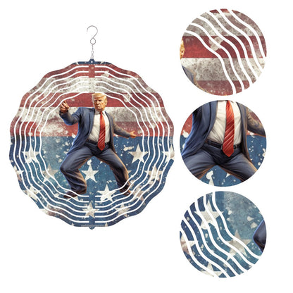 Donald Trump Dance, US Made Hanging Metal 3D Wind Spinner, Ornament