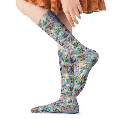 10 Animal Designs, 15.5 Inch Tube Socks