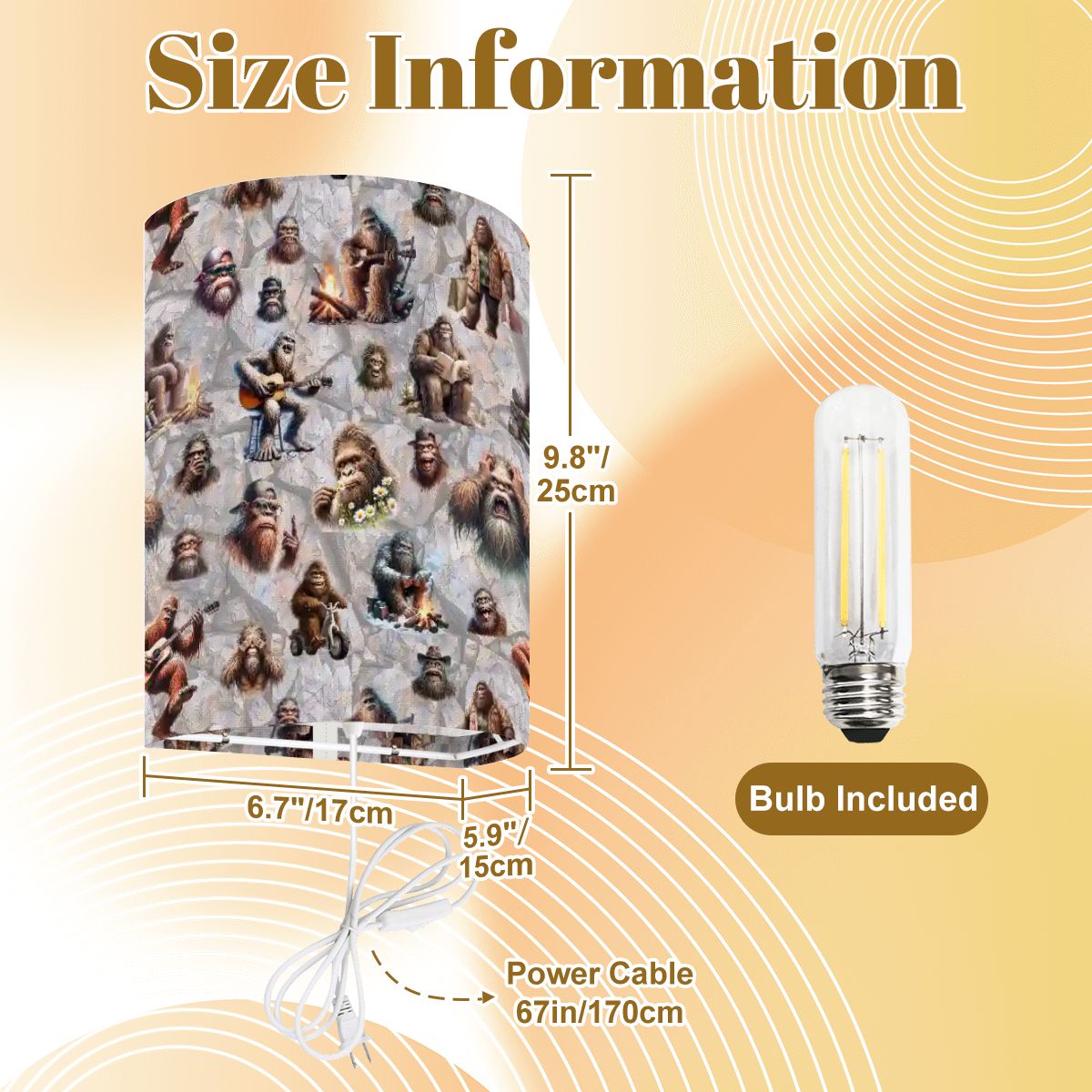 20 Bigfoot / Sasquatch Designs, Wall Sconces, Set of 2, Plug In