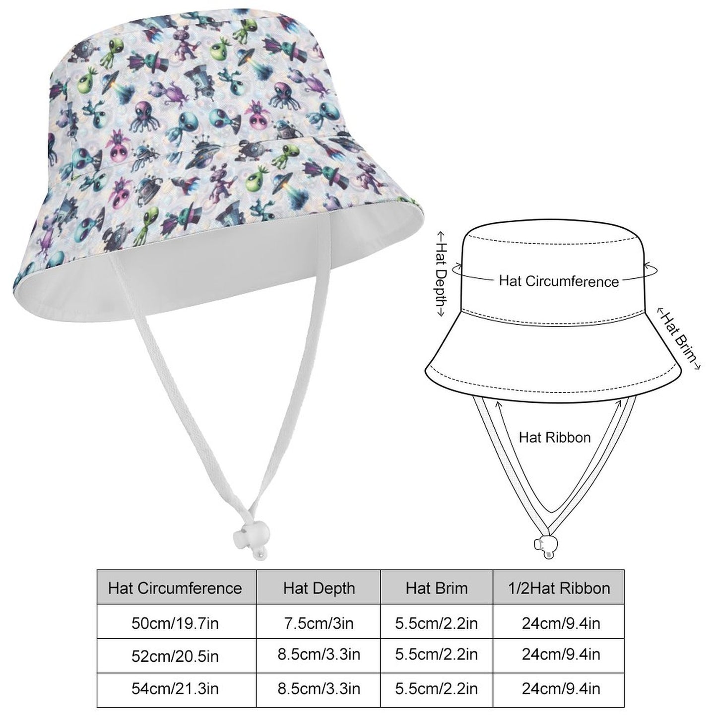 6 Alien Designs, Kid’s Bucket Hat