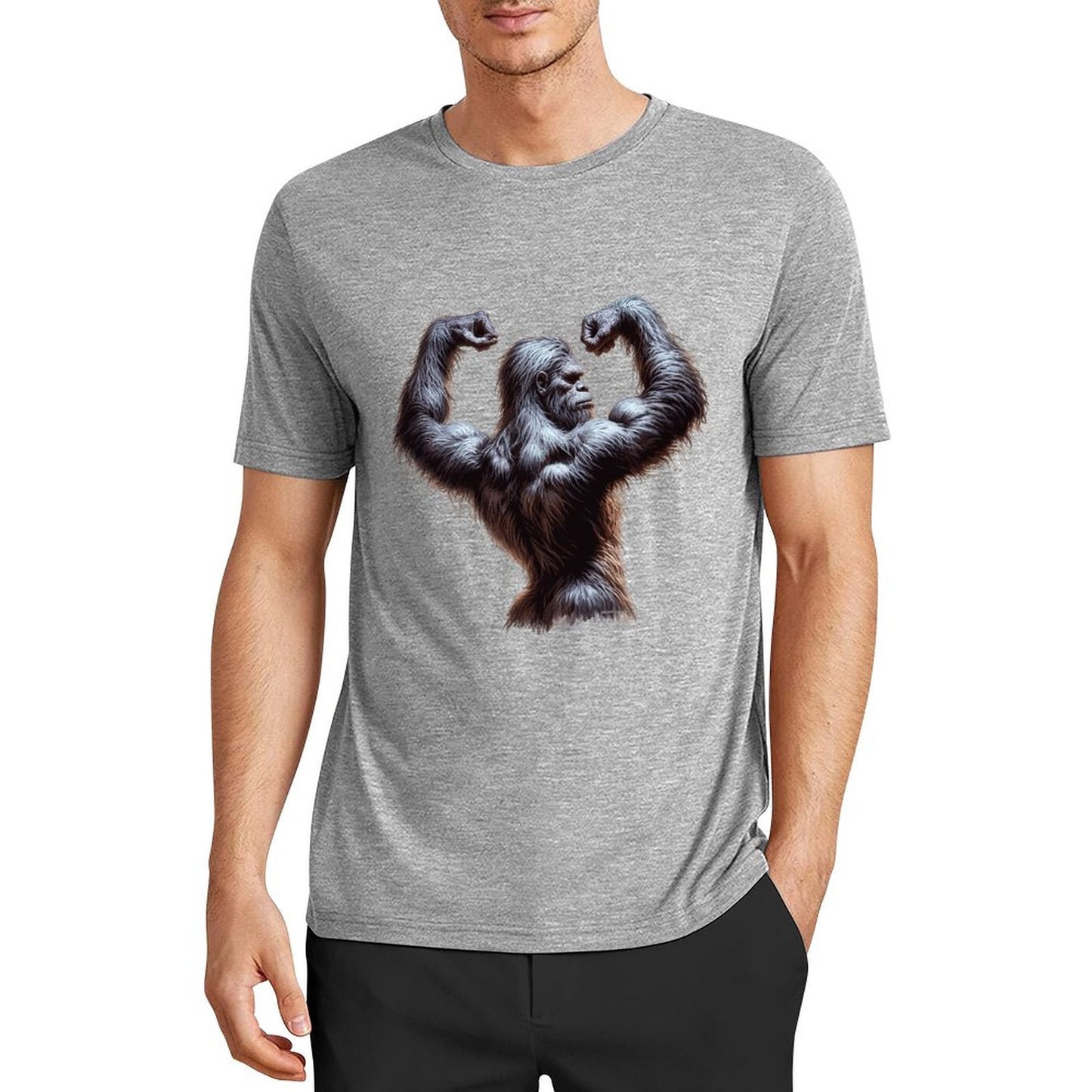 Bigfoot - Sasquatch Double Muscle Short Sleeve Cotton T-Shirt