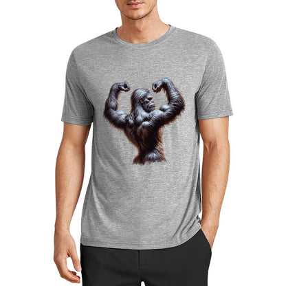 Bigfoot - Sasquatch Double Muscle Short Sleeve Cotton T-Shirt