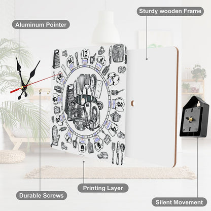 Cooking Square Wall Clock