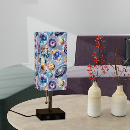 20 Misc Designs, Square Table Lamp with USB Ports, Charger