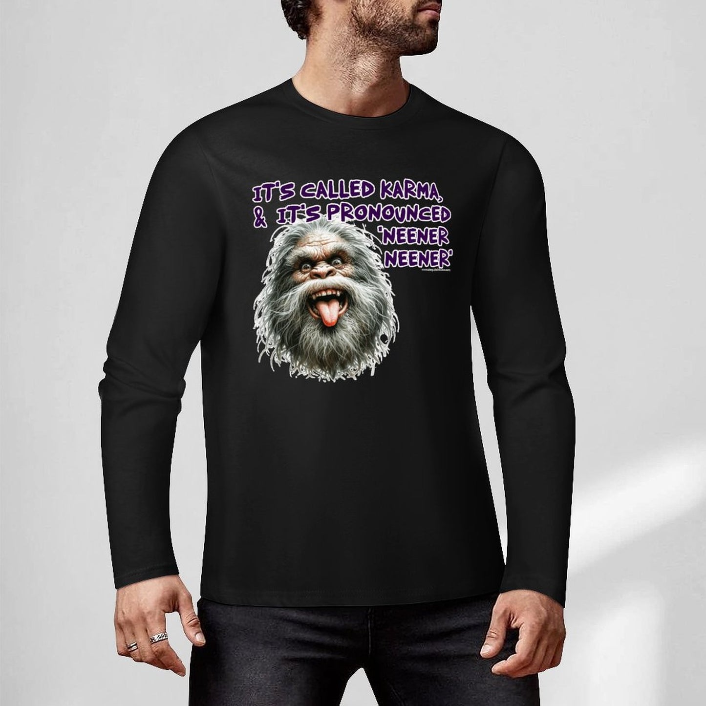 Bigfoot / Sasquatch "It's called Karma...", Cotton Unisex Long Sleeve T-shirt