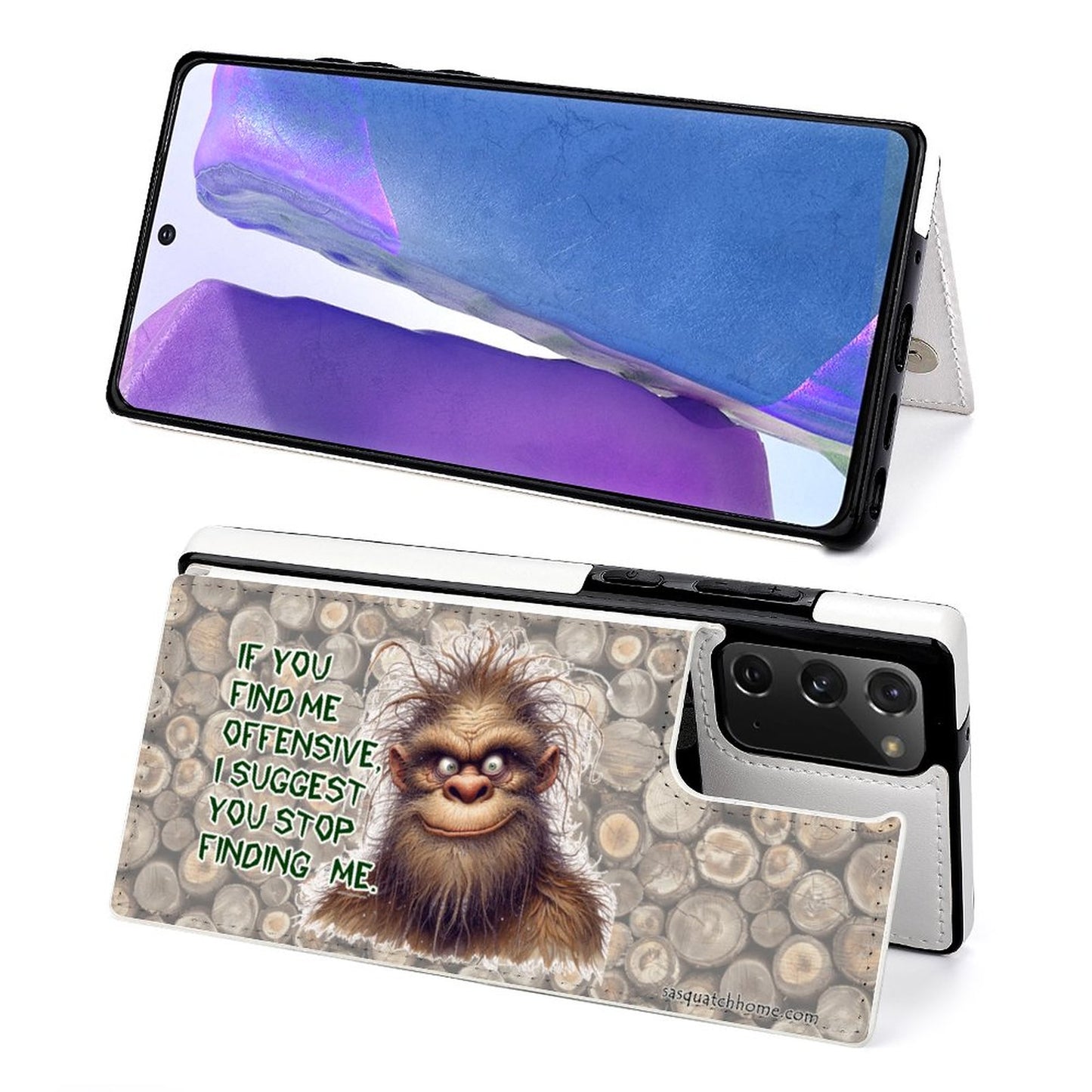 Bigfoot / Sasquatch "If you find me offensive..", Samsung Note 20 Flip Phone Case