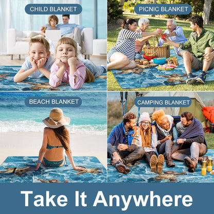 Hula Beach Sasquatch Square Picnic Mat Q003-58.3”x58.3”-58.3”x58.3”/148x148cm